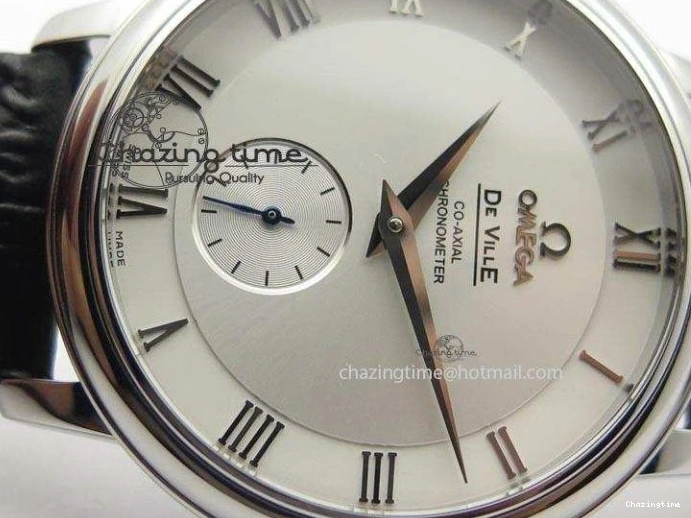 0404 Flexible De Ville MK 1:1 Best Edition SS White Dial On Black Leather Asian Seagull T1701 (Sec@6) 8244